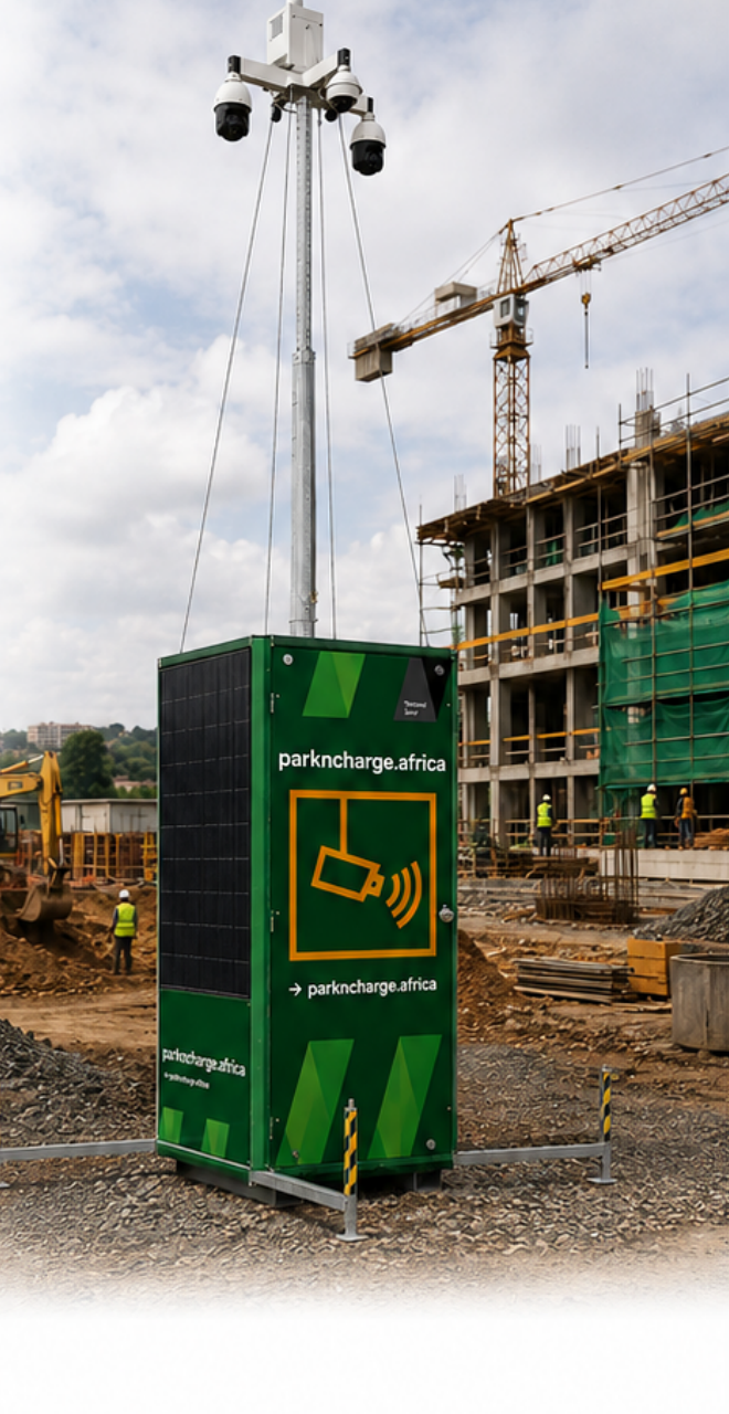 Autonomous solar-powered site monitoring unit with cameras deployed on a construction site